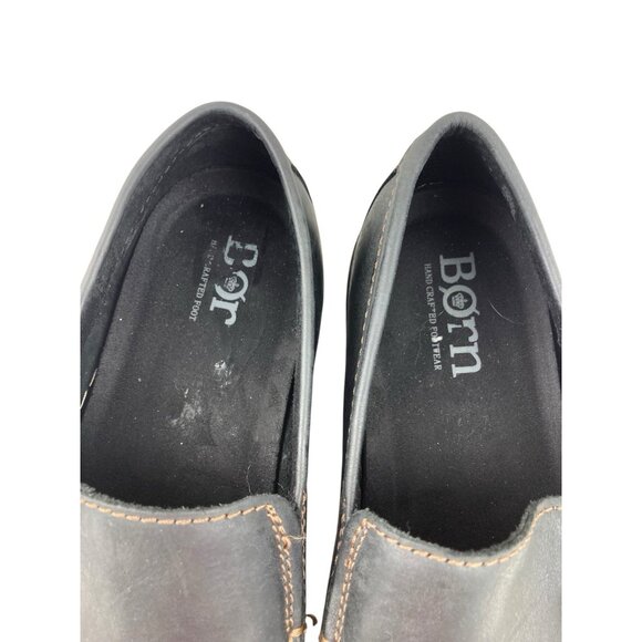 *BORN Caleb Moc Loafer Mens 11.5 Black Leather Comfort Shoe Slip On Normcore main image 6